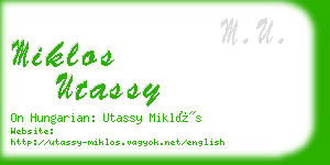 miklos utassy business card